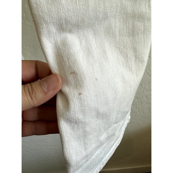 White House Black Market Slim Crop Distressed White Denim Jeans Size 2 minimal - Picture 4 of 16
